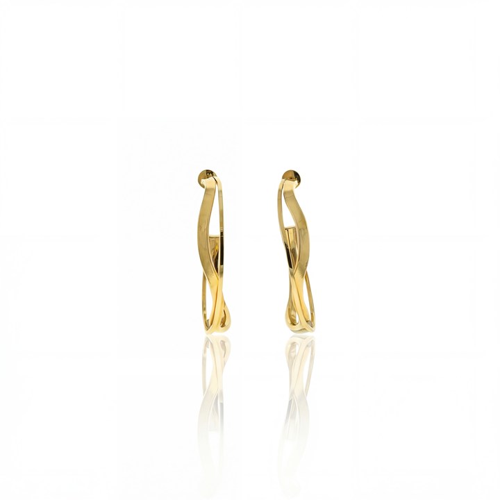 45-Argola Aberta Dupla 1,30mm e 3,20mm 6,65g Ouro Amarelo 18k - Coleção Argolas Daily