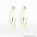 Argola Aberta Dupla 45mm Fio Simples Ouro Amarelo 18k