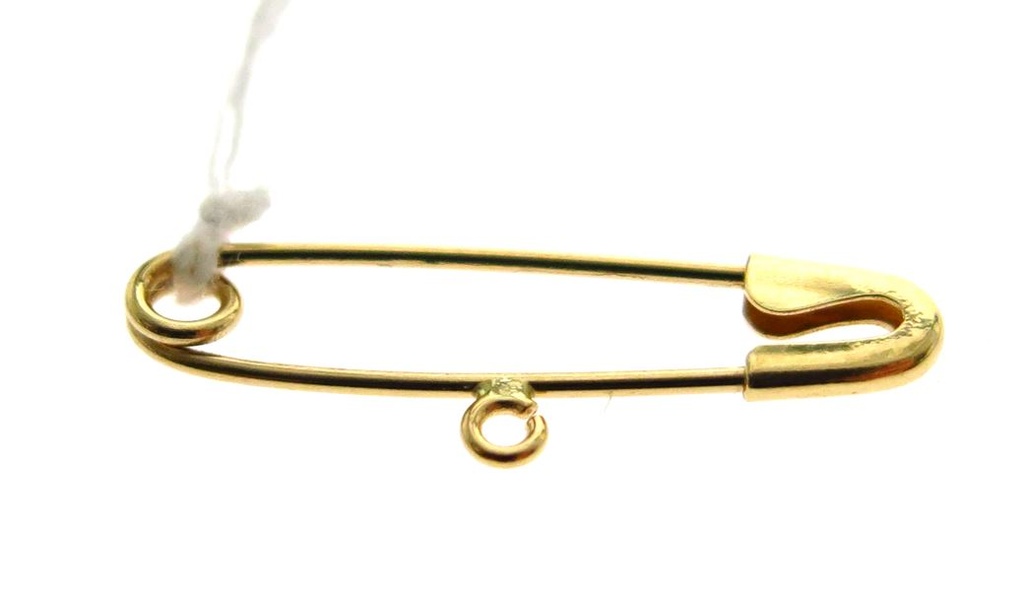 P-Alfinete Liso 22mm 0,40g Ouro Amarelo 18k - Coleção Kids