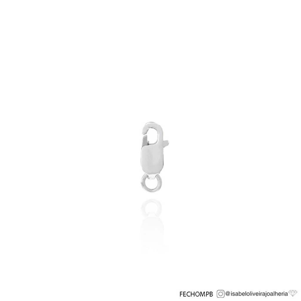 P-Fecho Mosquetão 8x3mm 0,40g Ouro Branco 18k