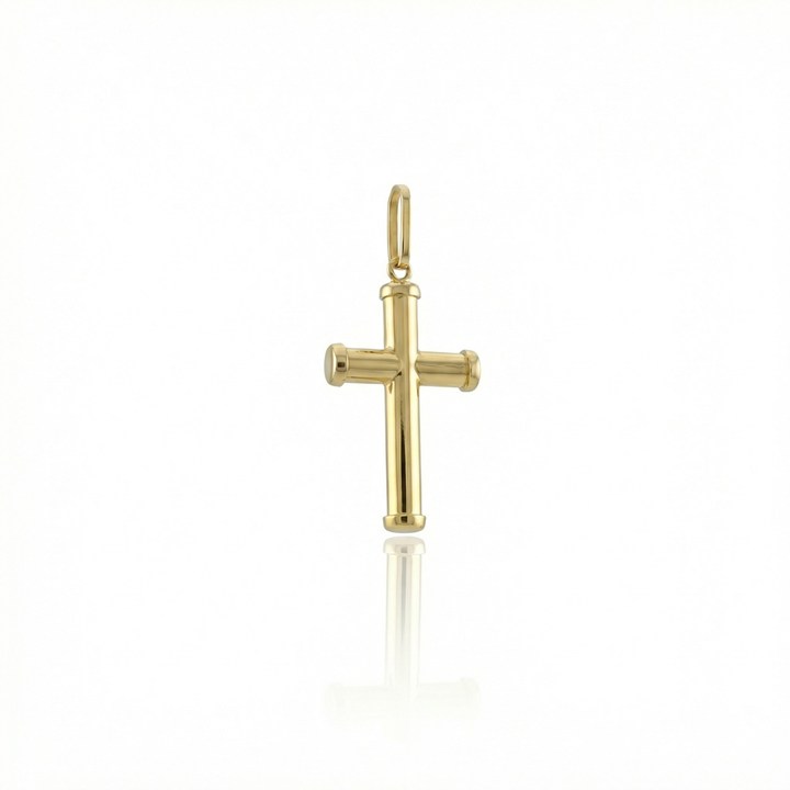 P-Pingente Cruz Palito 1,10g Ouro Amarelo 18k - Coleção Crucifixos