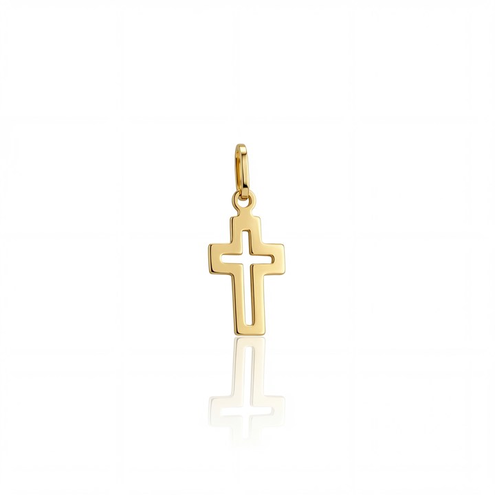 [059344] P-PINGENTE CRUZ PEQUENA VAZADA 0,25G A 0,30 G  OURO AMARELO 18K - COLEÇAO CRUCIFIXOS