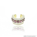 Piercing 9 Rubelitas Redondas 1,07ct 30 Brilhantes 0,64ct H VS2 3,94g Ouro Amarelo 18k - Coleção Young