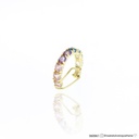 Piercing com Clip 3 Topázios 2 Ametistas 1 Citrino 1 Rodolita 1 Rubelita 1 Turmalina Verde 1,20g Ouro Amarelo 18k - Coleção Young