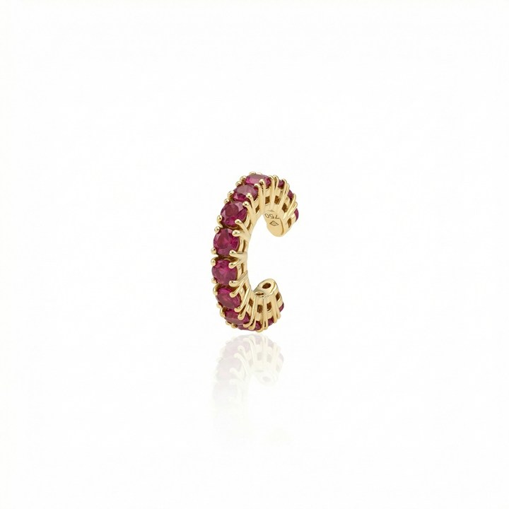 [064191] Piercing de Encaixe 13 Rubelita Redonda 0,90ct 2,15g Ouro Amarelo 18k - Coleção Young