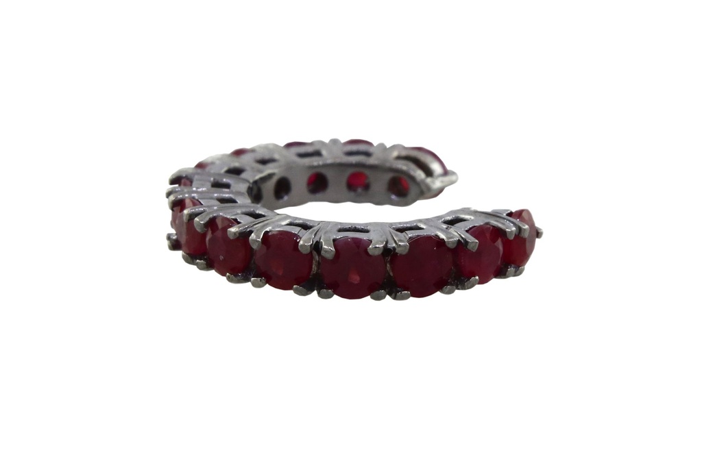 [044360] Piercing de Encaixe 13 Rubis 1,11ct 1,40g Ouro Branco 18k com Ródio Negro - Coleção Young