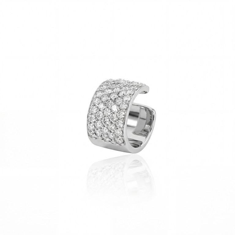 Piercing de Encaixe 5 Fileiras 53 Brilhantes 0,52ct H/i SI1 2,80g Ouro Amarelo 18k com Ródio Branco - Coleção Young