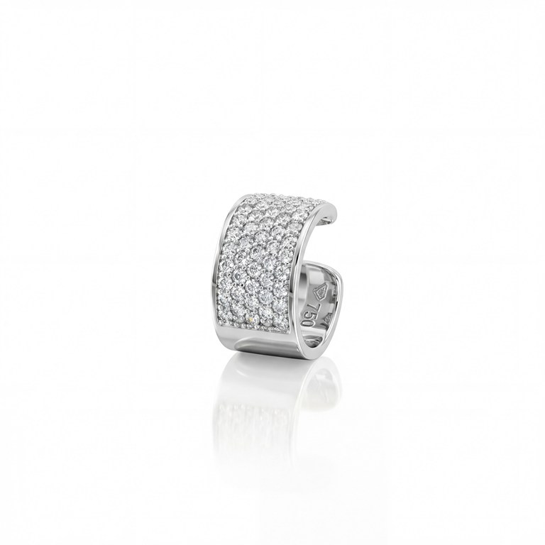 [061344] Piercing de Encaixe 5 Fileiras 53 Brilhantes 0,53ct H/i SI1 2,80g Ouro Branco 18k - Coleção Young