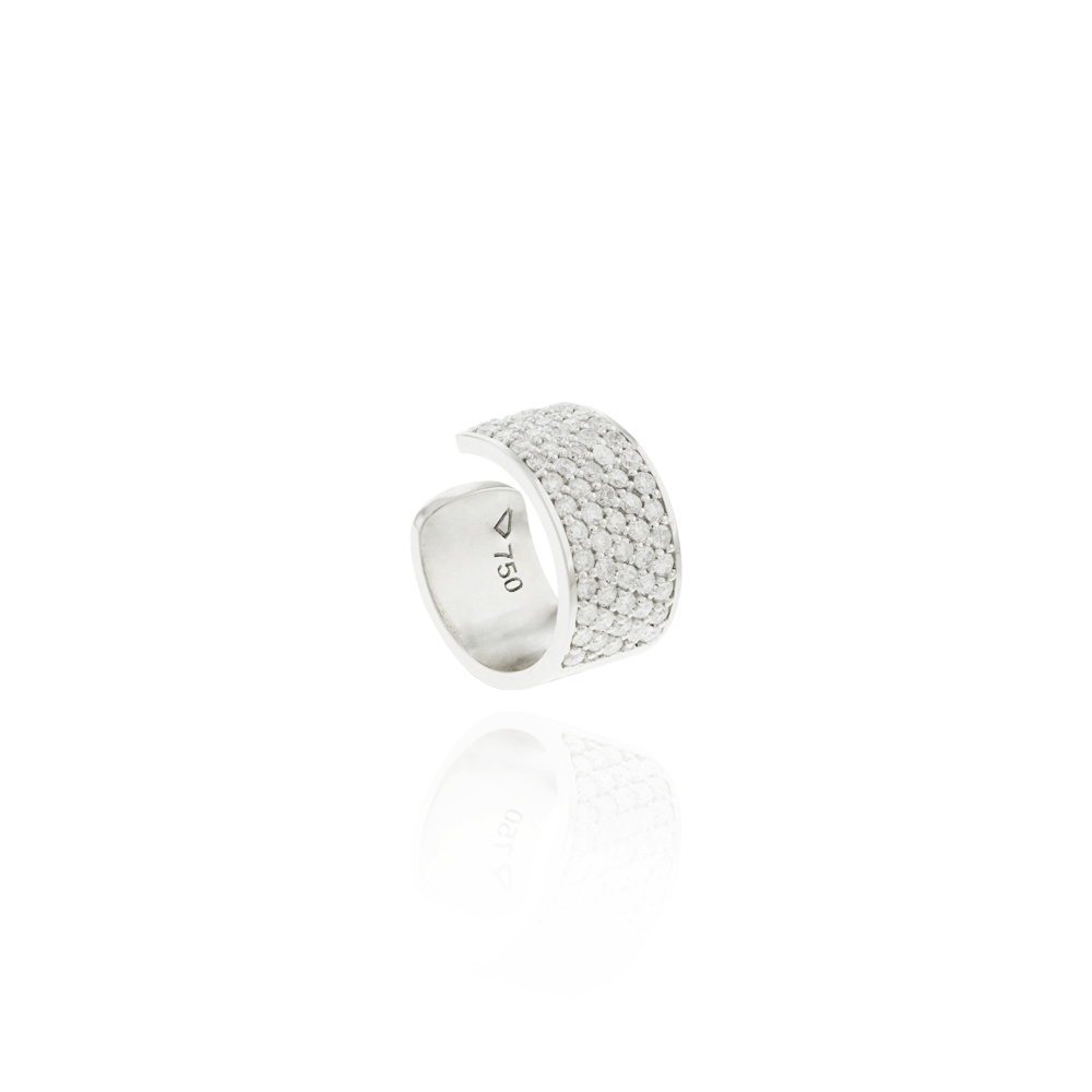 [064175] Piercing de Encaixe 5 Fileiras 63 Brilhantes 0,56ct 4,08g Ouro Branco 18k- Coleção Young