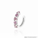 Piercing de Encaixe 5 Rubi 0,36ct 1,30g Ouro Branco 18k - Coleção Young