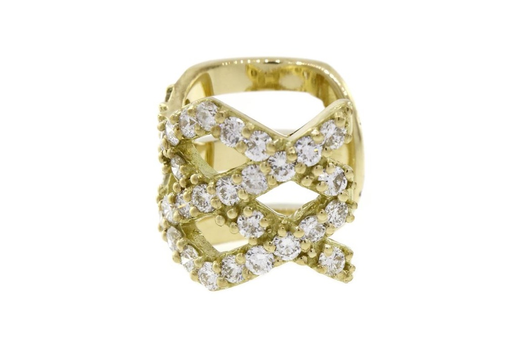 [043174] Piercing de Encaixe Trancado 33 Brilhantes 0,64ct 3,50g Ouro Amarelo 18k - Coleção Young