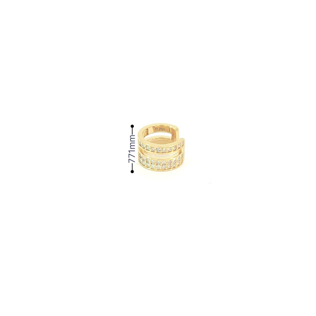 [064387] Piercing Duplo 30 Brilhantes 0,32ct SI1/VS2 2,67g Ouro Amarelo 18k - Coleção Young