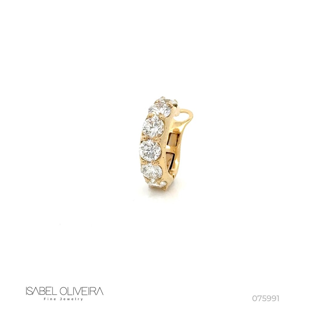 [075991] Piercing Encaixe 1 Fileira 6 Brilhantes 4,0mm 1,49ct H VS2 3,90g Ouro Amarelo 18k - Coleção Young