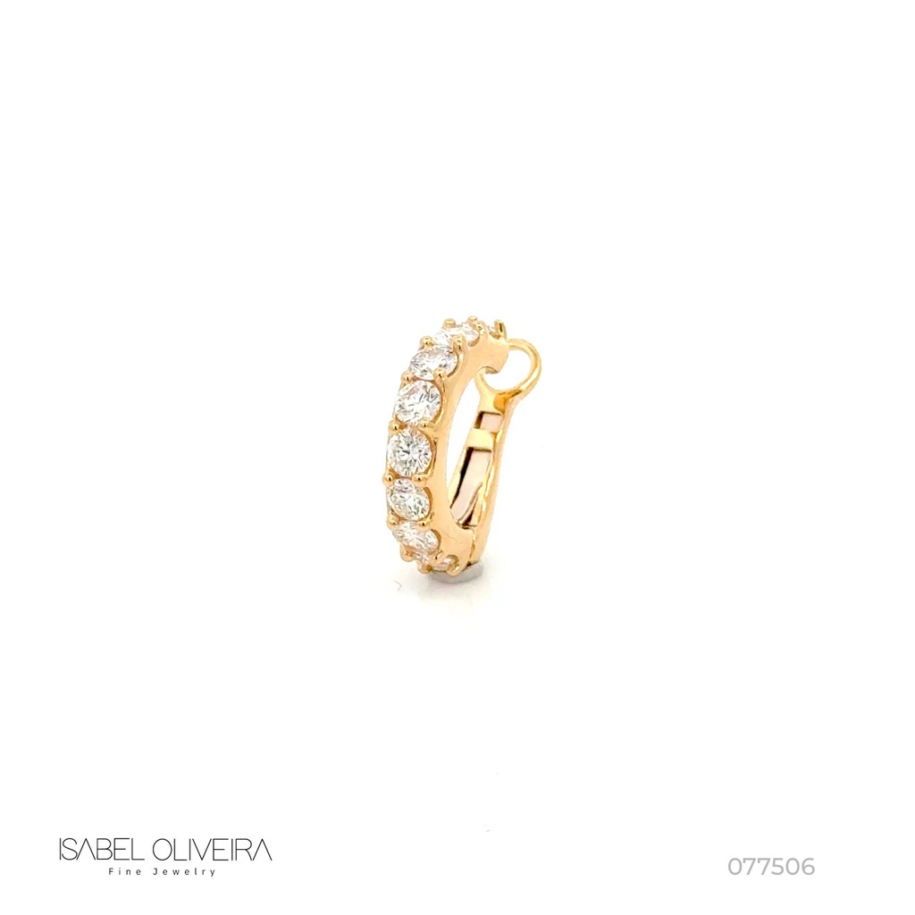 [077506] Piercing Encaixe 1 Fileira 8 Brilhantes 3,0mm 0,88ct H VS2 3,43g Ouro Amarelo 18k - Coleção Young