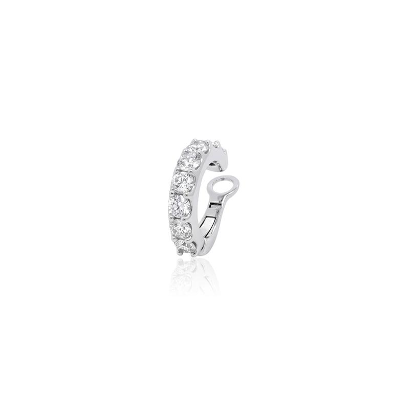 Piercing Encaixe 1 Fileira 8 Brilhantes 3,0mm 0,88ct H VS2 3,34g Ouro Branco 18k - Coleção Young