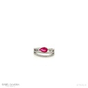 Piercing Encaixe 1 Rubi 0,48ct 58 Brilhantes 0,21ct 1,56g Ouro Branco 18k - Coleção Young