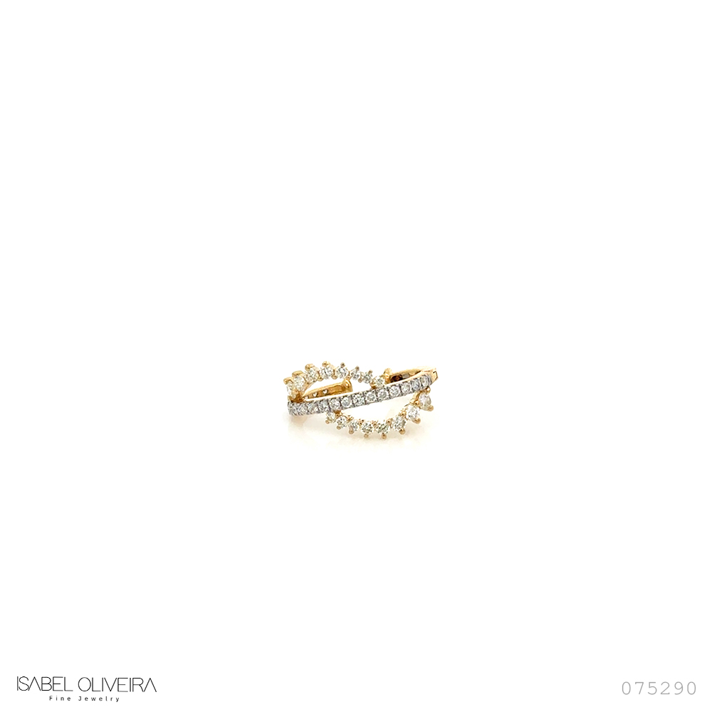 [075290] Piercing Encaixe 36 Brilhantes 0,39ct 1,27g Ouro Amarelo 18k - Coleção Laisa