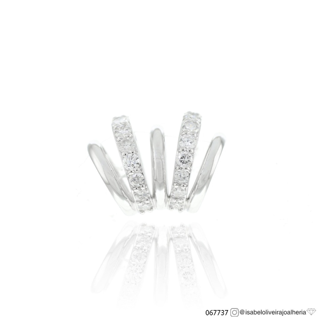 [067737] Piercing Fios Cravação Degradê 16 Brilhantes 0,66ct H VS2 3,80g Ouro Branco 18k - Coleção Young