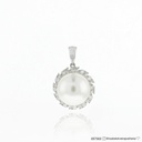 Pingente 1 Pérola 36 Brilhantes 0,47ct H VS2 3,90g Ouro Branco 18k - Coleção Over The Moon