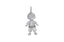 Pingente 3d Menino com Blusa Fosca 6 Brilhantes 0,03ct 2,40g Ouro Branco 18k - Coleção Mães e Filhos
