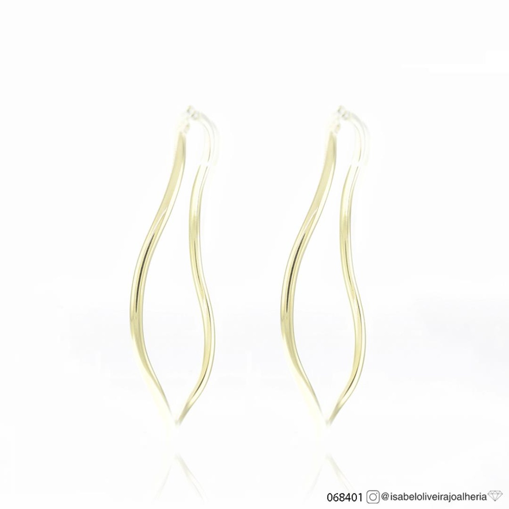 50-Argola Ondulado 2,0mm 4,49g Ouro Amarelo 18k - Coleção Argolas Daily