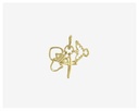 Pingente Amuleto Religioso 1 Brilhante 0,006ct 1,70g Ouro Amarelo 18k - Coleção Fe Misticos