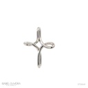 Pingente Cruz 4,21g Ouro Branco 18k - Coleção Crucifixo