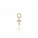 Pingente Cruz 7mm 11 Brilhantes 0,04ct g VS1 0,31g Ouro Amarelo 18k - Sara e Antonio