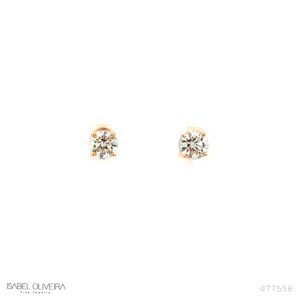50-BRINCO SOLITARIO 2 BRILHANTES 1,04CT G VS1/VVS2 1,68G OURO AMARELO 18K - EGL  - COLEÇAO ONLY YOU