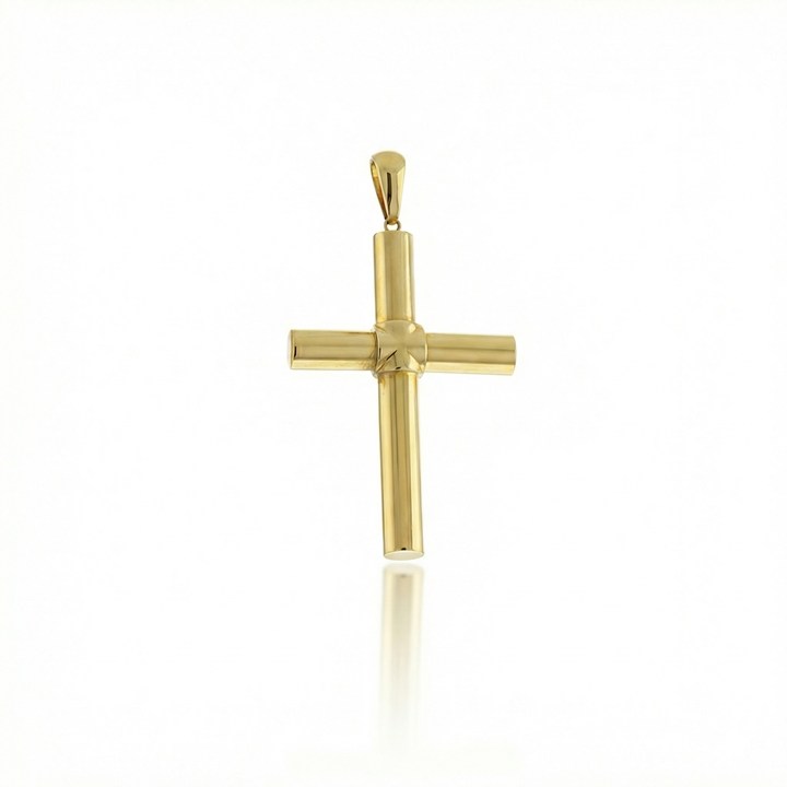 [062891] Pingente Cruz Oca 39mm 4,00g Ouro Amarelo 18k - Coleção Crucifixos