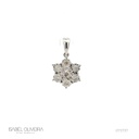 Pingente Flor 7 Brilhantes 0,22ct 1,27g Ouro Branco 18k - Coleção Laisa