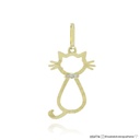 Pingente Gato 3 Zircônias Brancas 1,00g Ouro Amarelo 18k - Coleção About Me