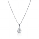 Pingente Gota com 9 Diamantes 0,39ct em Ouro Branco 18k