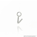 Pingente Letra V 6mm 12 Brilhantes Diamante 0,04ct 0,25g Ouro Branco 18k - Coleção About Me