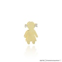 Pingente Menina 2 Brilhantes 0,01ct 1,00g Ouro Amarelo 18k - Coleção Mães e Filhos