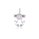 Pingente Menina 2 Rubis e 2 Brilhantes J SI1 1,60G Ouro Branco 18K - Coleçao Maes e Filhos