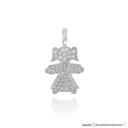 Pingente Menina 50 Brilhantes 0,17ct H VS2 1,06g Ouro Branco 18k - Coleção Mães e Filhos