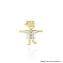 Pingente Menina Bicolor 0,60G Ouro Amarelo 18K - Coleçao Maes e Filhos