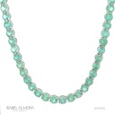 50-Colar Riviera 75 Esmeraldas Brasileiras Redondas 30,90ct 40cm 29,82g Ouro Branco 18k - Coleção Rivieras