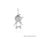 PINGENTE MENINO 1 SAFIRA E 2 BRILHANTES JSI1  1,20G OURO BRANCO 18K - COLEÇAO MAES  E FILHOS
