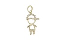 Pingente Menino 40 Brilhante 0,02ct 0,50g Ouro Amarelo 18k - Coleção Mães e Filhos