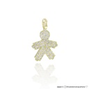 Pingente Menino 40 Brilhantes 0,32ct 0,92g Ouro Amarelo 18k - Coleção Mães e Filhos