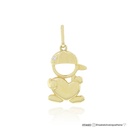 Pingente Menino Coração 1 Zircônia Branca 1,00g Ouro Amarelo 18k - Coleção Mães e Filhos