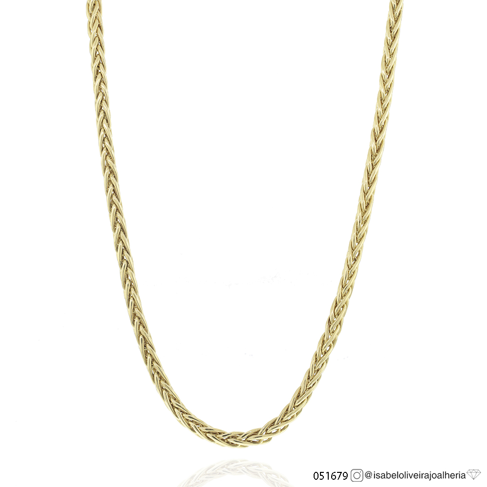 50-Corrente g Palmeira Fecho Boia 50cm 14,0g Ouro Amarelo 18k - Coleção Elos Power