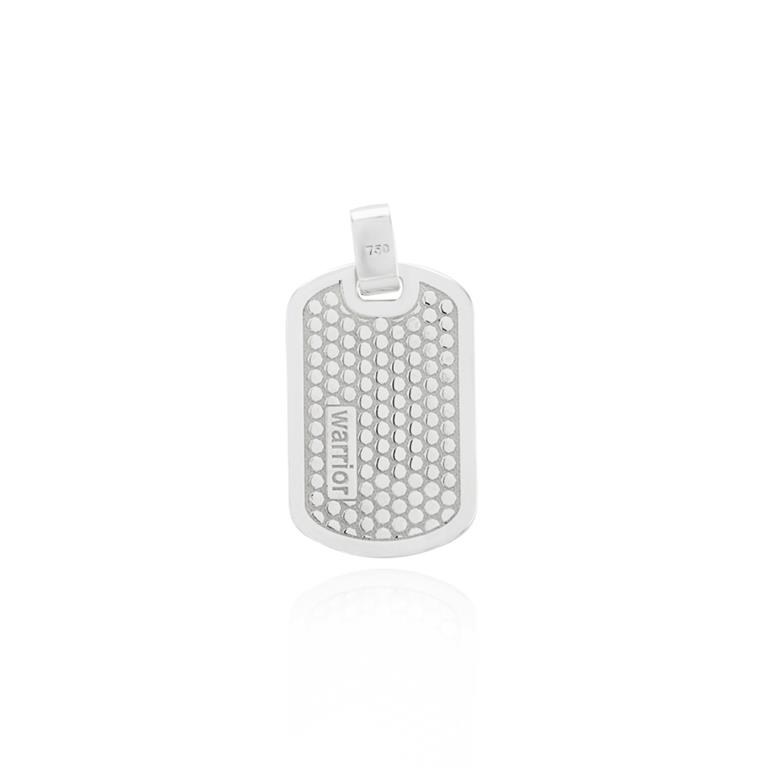 [056570] Pingente Placa Lisa 21x17mm 2,00g Ouro Branco 18k - Coleção Alpha Masculino