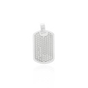 Pingente Placa Lisa 21x17mm 2,00g Ouro Branco 18k - Coleção Alpha Masculino
