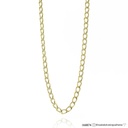 50-CORRENTE P Groumet Fina Oca Espessura 3,10MM 50CM 5,40G Ouro Amarelo 18K - Coleçao Alpha Masculino