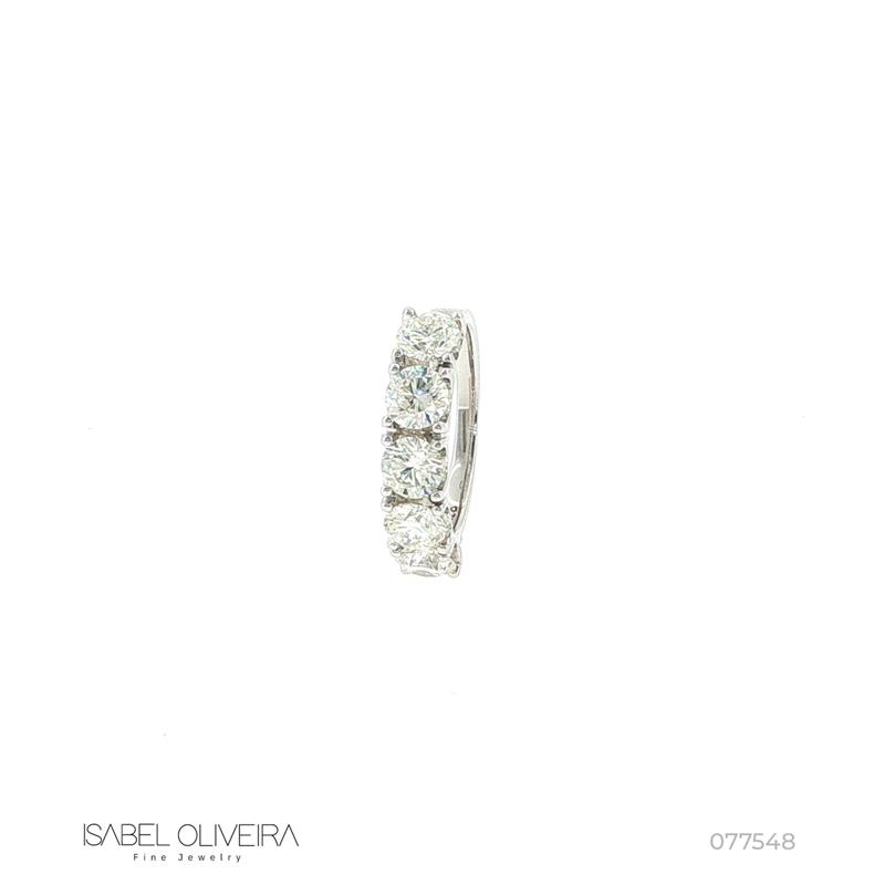 50-MEIA Aliança 5 Brilhantes 2,50CT G VS1 VVS2 5,29G Ouro Branco 18K - Certificado Egl 1701937432/1701943328/1701937331/1701956231/1701936532  - Coleçao Soulmates