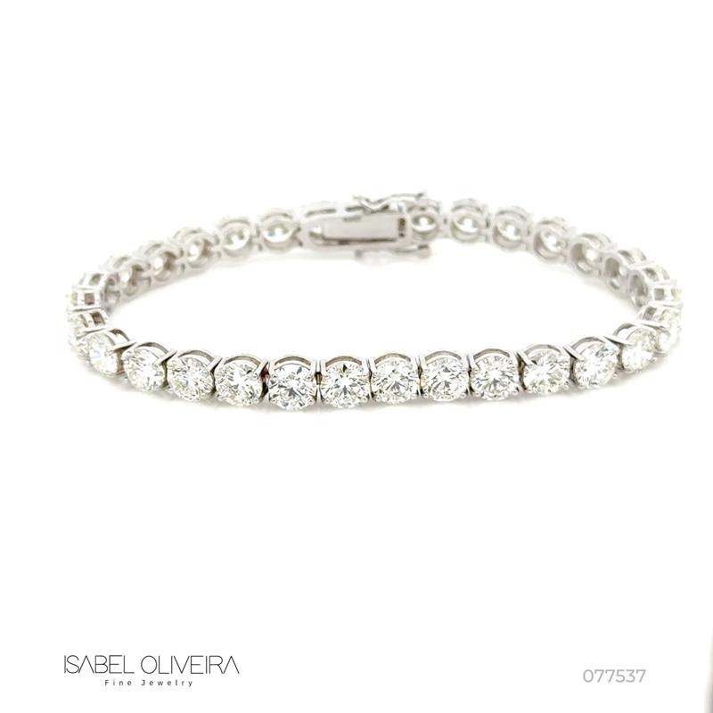 50-PULSEIRA RIVIERA 31 BRILHANTES 15,58CT G VVS2/VS2 16,50CM 14,62G OURO BRANCO 18K - CERTIFICADOS EGL - COLEÇAO RIVIERAS