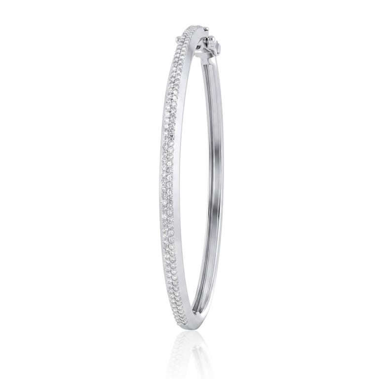 [072592] Pulseira 4,50mm 119 Brilhantes 0,87ct g VS1 15,0g Ouro Branco 18k - Coleção Laisa